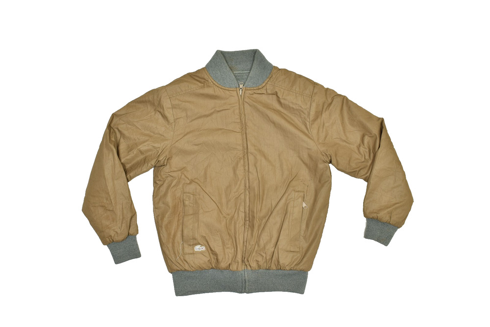 Vintage Reversible Lacoste Bomber Jacket Regular Size M Green W/ Stains & Damage